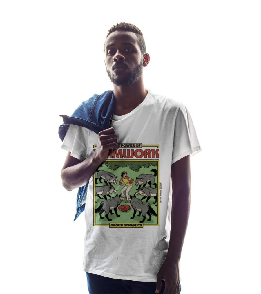 The Power Of Teamwork Group Dynamics Child Surrounded By Wolves T-Shirt