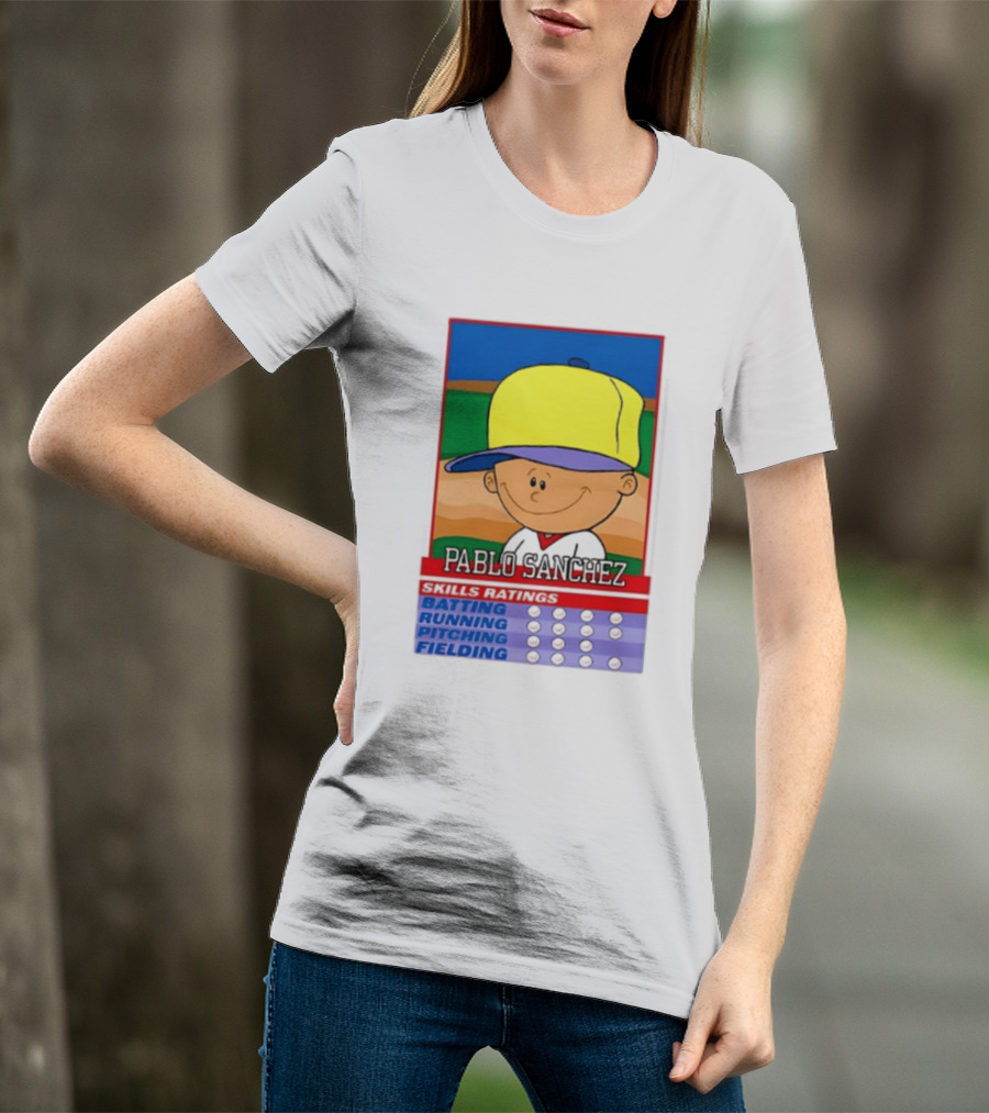 Trending Pablo Sanchez Skills Ratings Card Batting Running Pitching Fielding T-Shirt