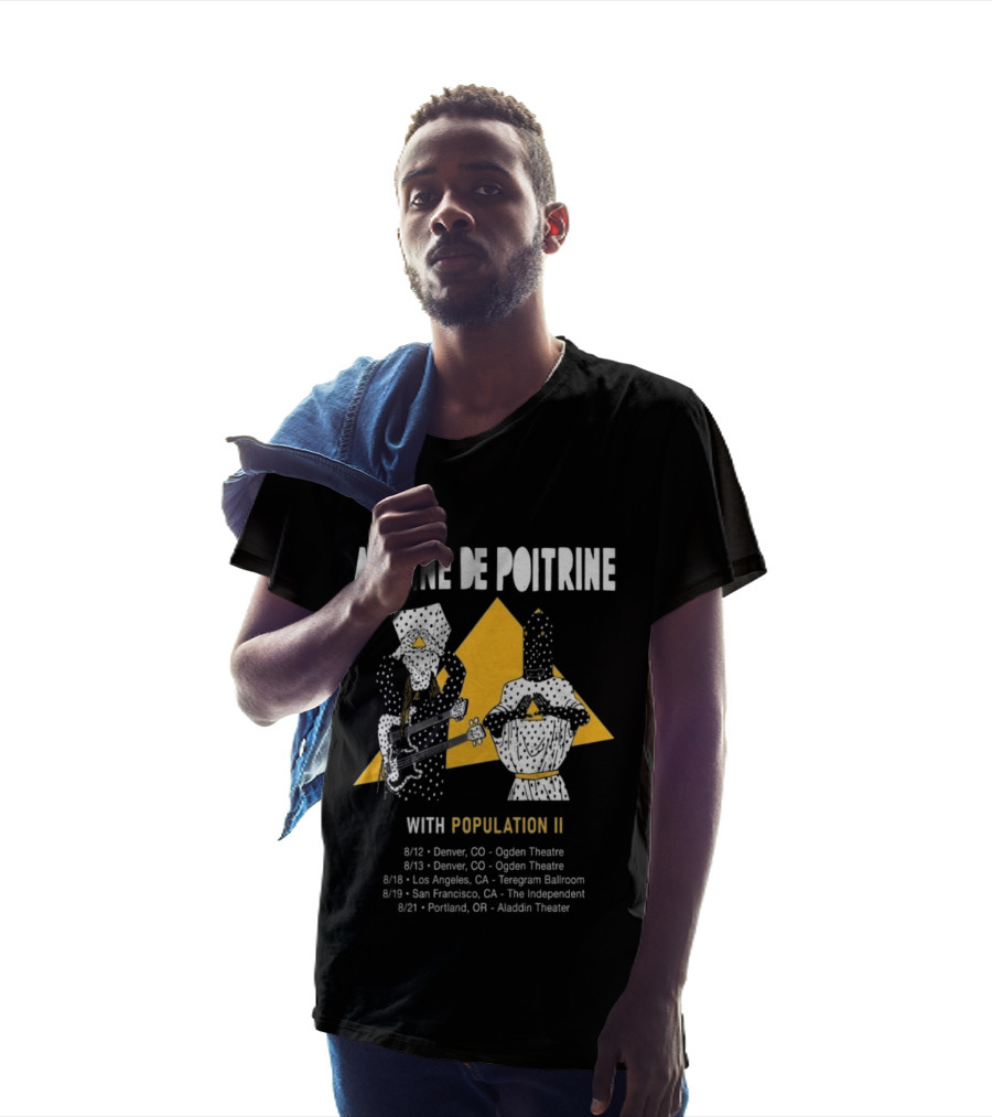 Angine De Poitrine With Population II Denver Ogden Theatre August 12 2026 Concert T-Shirt