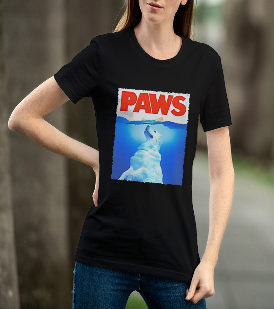 PAWS Classic Parody With Diving Dog Image T-Shirt