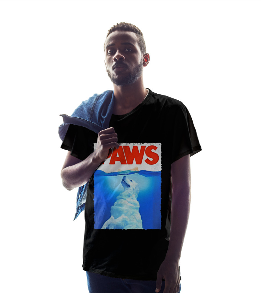 PAWS Classic Parody With Diving Dog Image T-Shirt