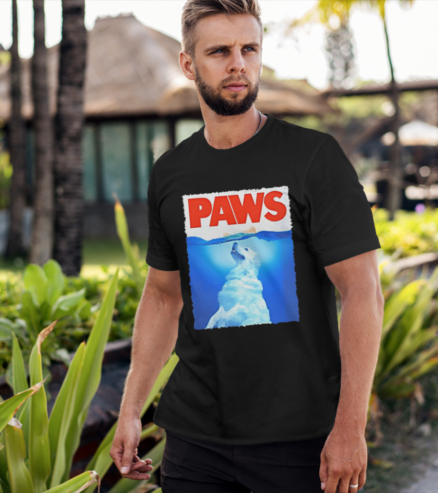 PAWS Classic Parody With Diving Dog Image T-Shirt