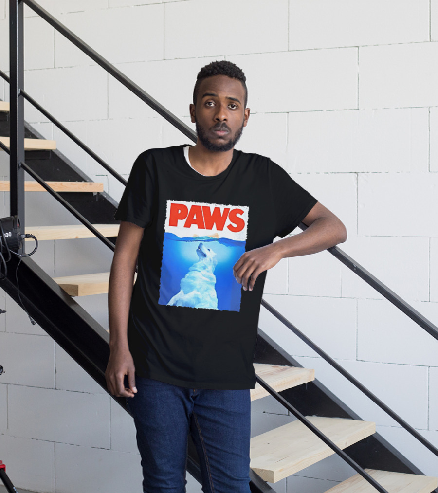 PAWS Classic Parody With Diving Dog Image T-Shirt
