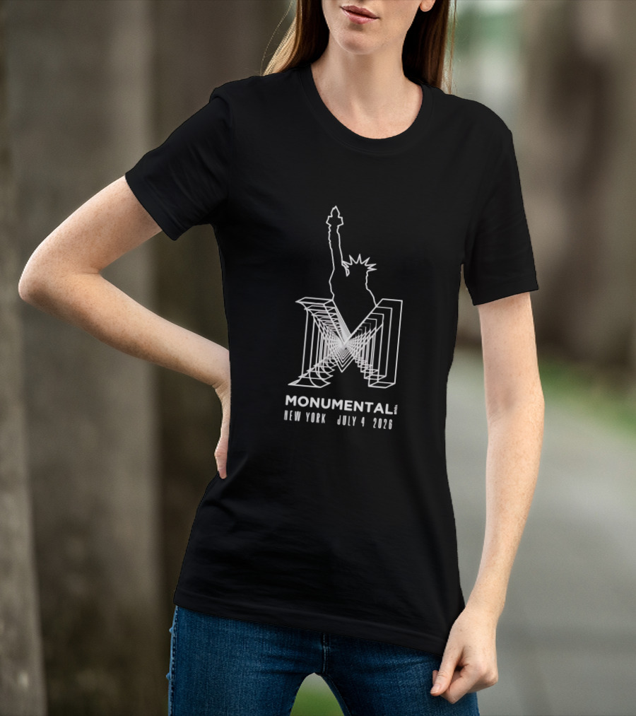 Monumental Tour New York July 4 2026 Live Music Event Statue Of Liberty T-Shirt