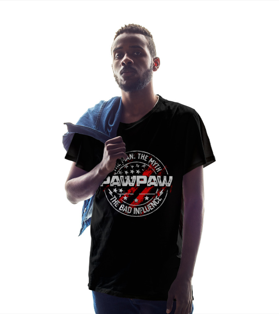 Pawpaw The Man The Myth The Bad Influence Stars And Stripes T-Shirt