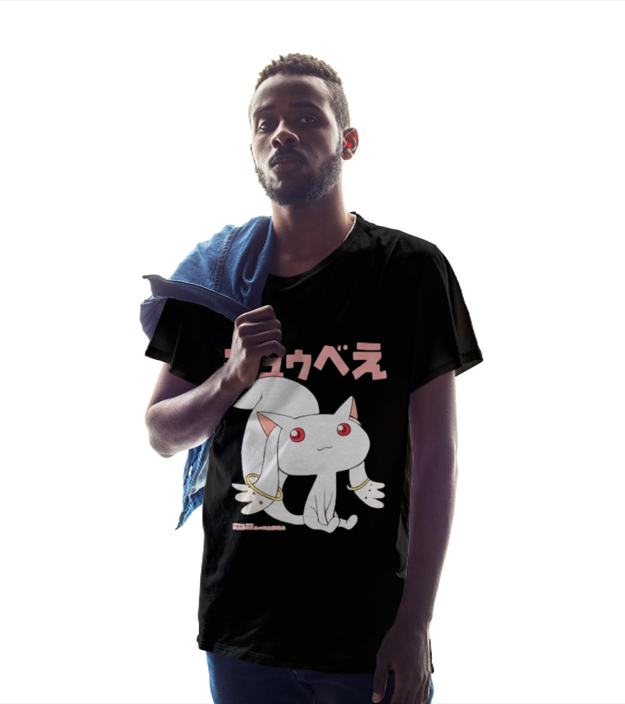 Puella Magi Madoka Magica Kyubey Anime Character Red Eyes T-Shirt