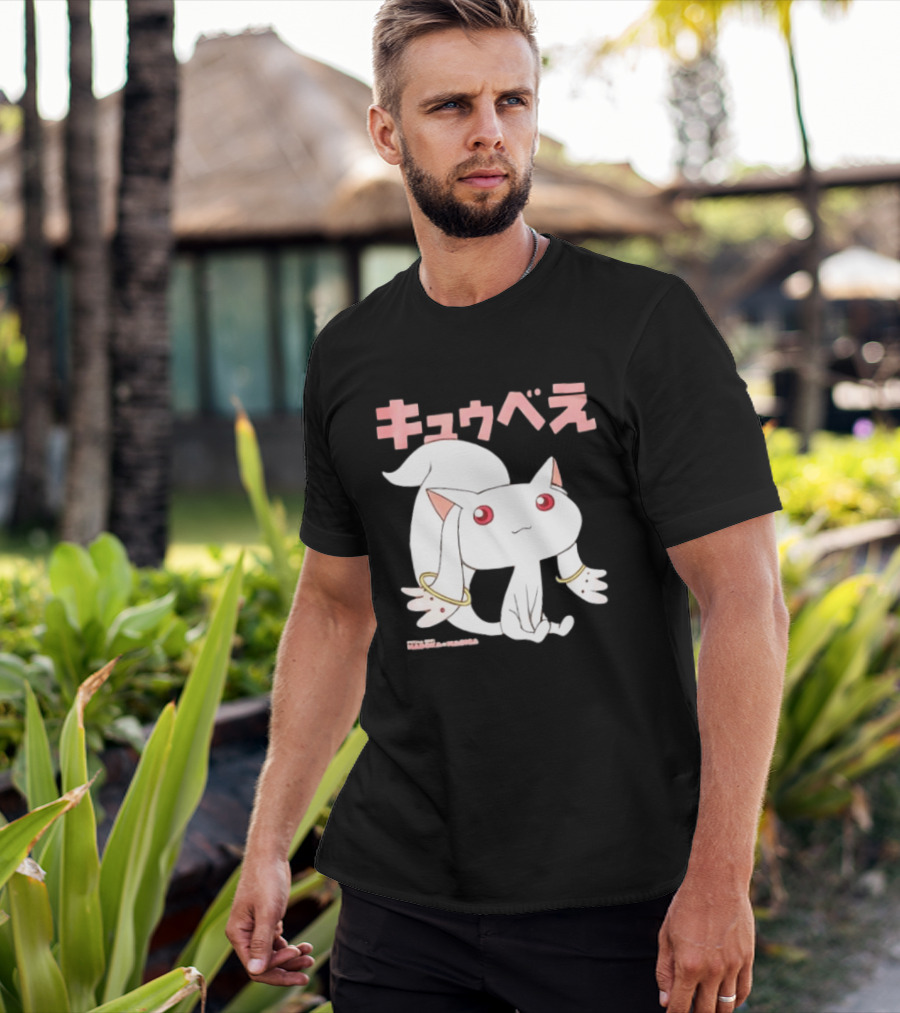 Puella Magi Madoka Magica Kyubey Anime Character Red Eyes T-Shirt