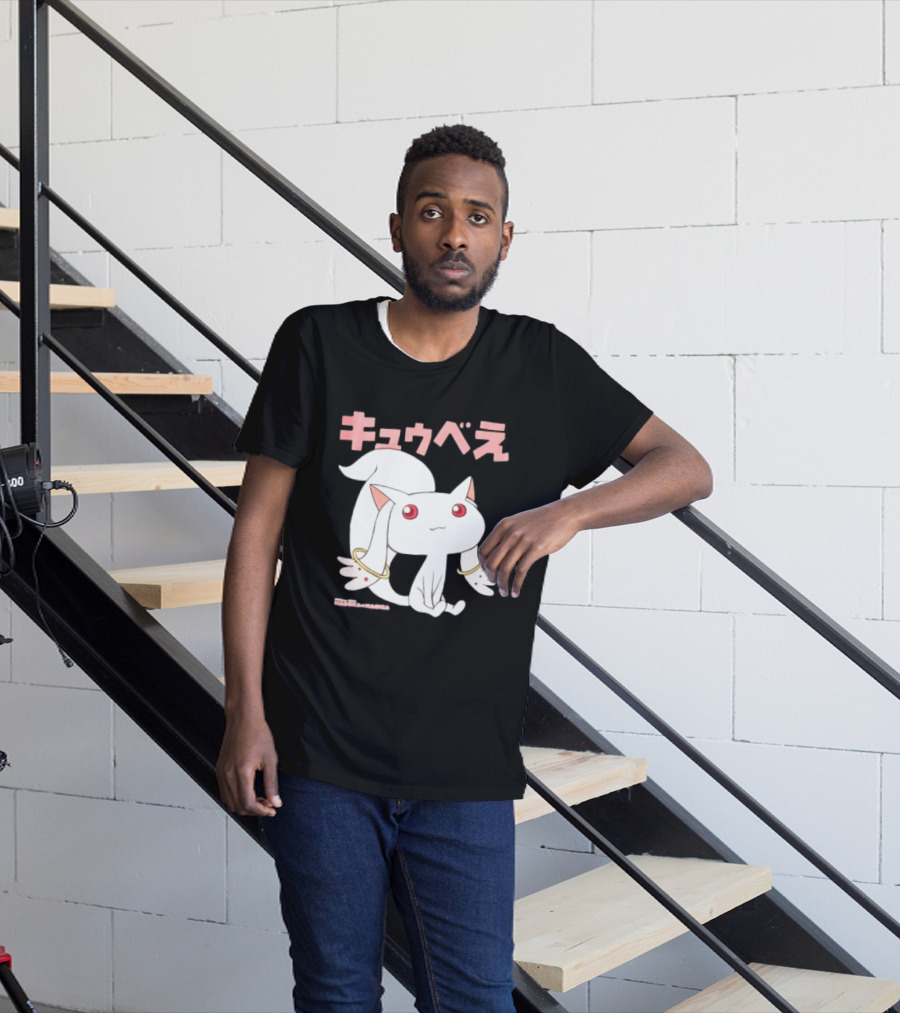 Puella Magi Madoka Magica Kyubey Anime Character Red Eyes T-Shirt