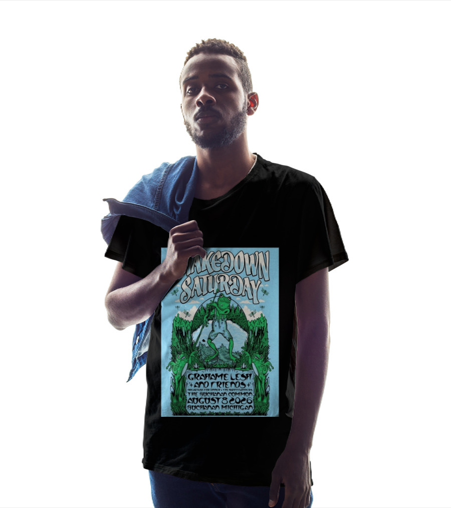Grahame Lesh Shakedown Saturday August 8 2026 Buchanan Michigan Frog Art Trees Grahame Lesh And Friends Breakfast For Dinner Live Music Event T-Shirt