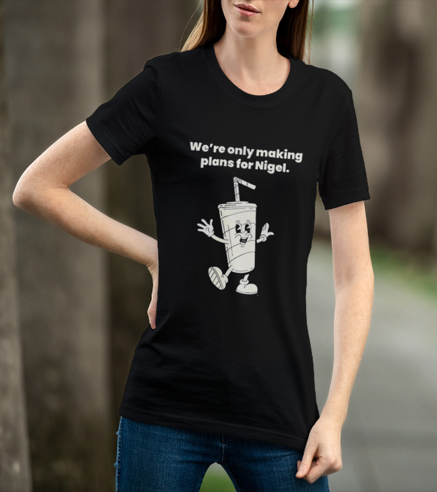 We're Only Making Plans For Nigel XTC 80s Music Cartoon Cup T-Shirt