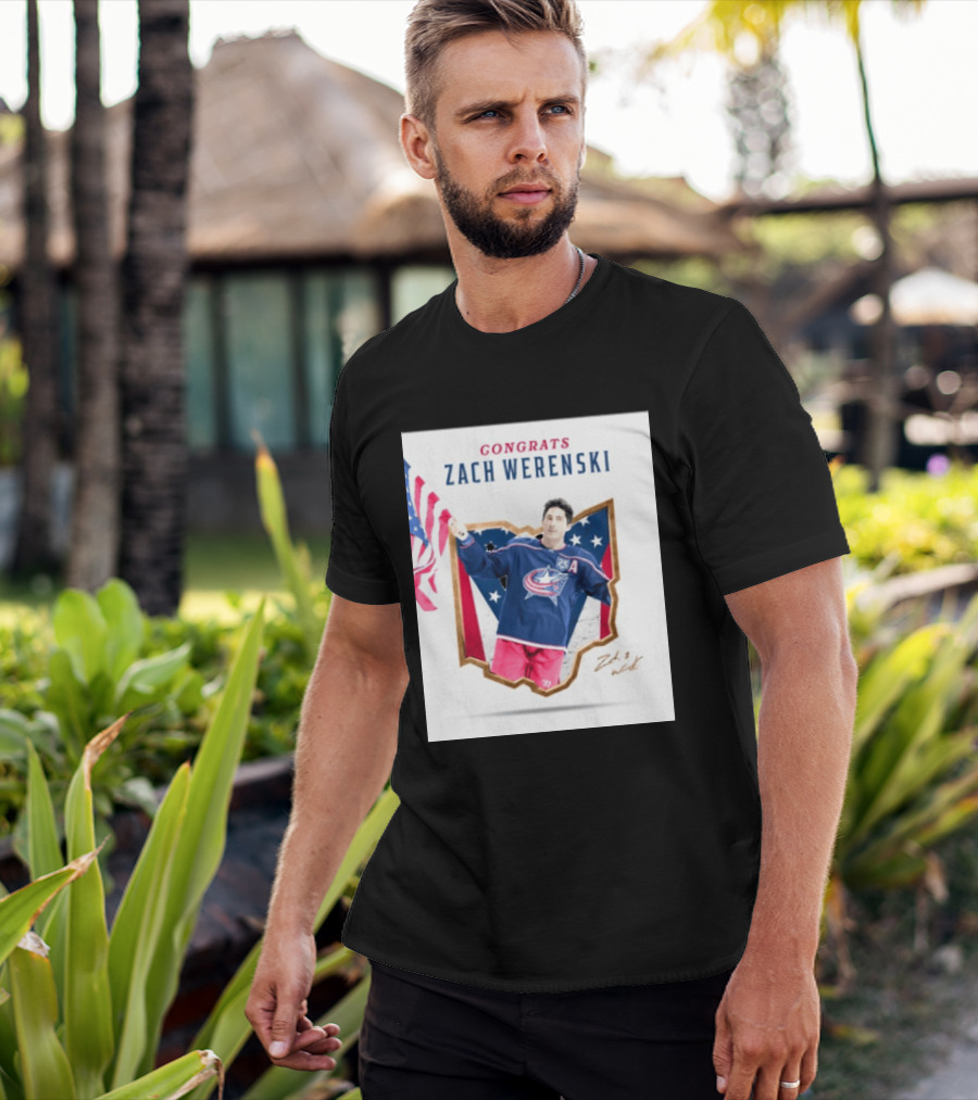 Congrats Zach Werenski USA Columbus Blue Jackets Hockey Celebration T-Shirt