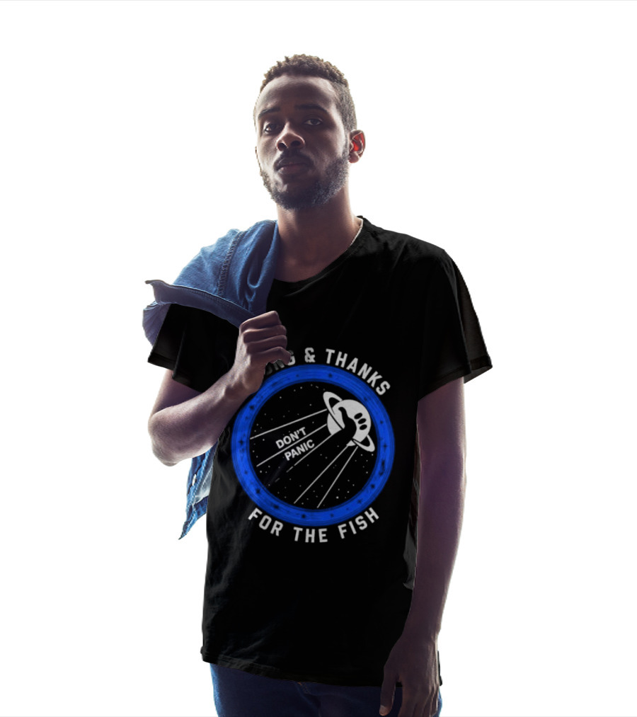 So Long And Thanks For The Fish Don't Panic Planetary T-Shirt