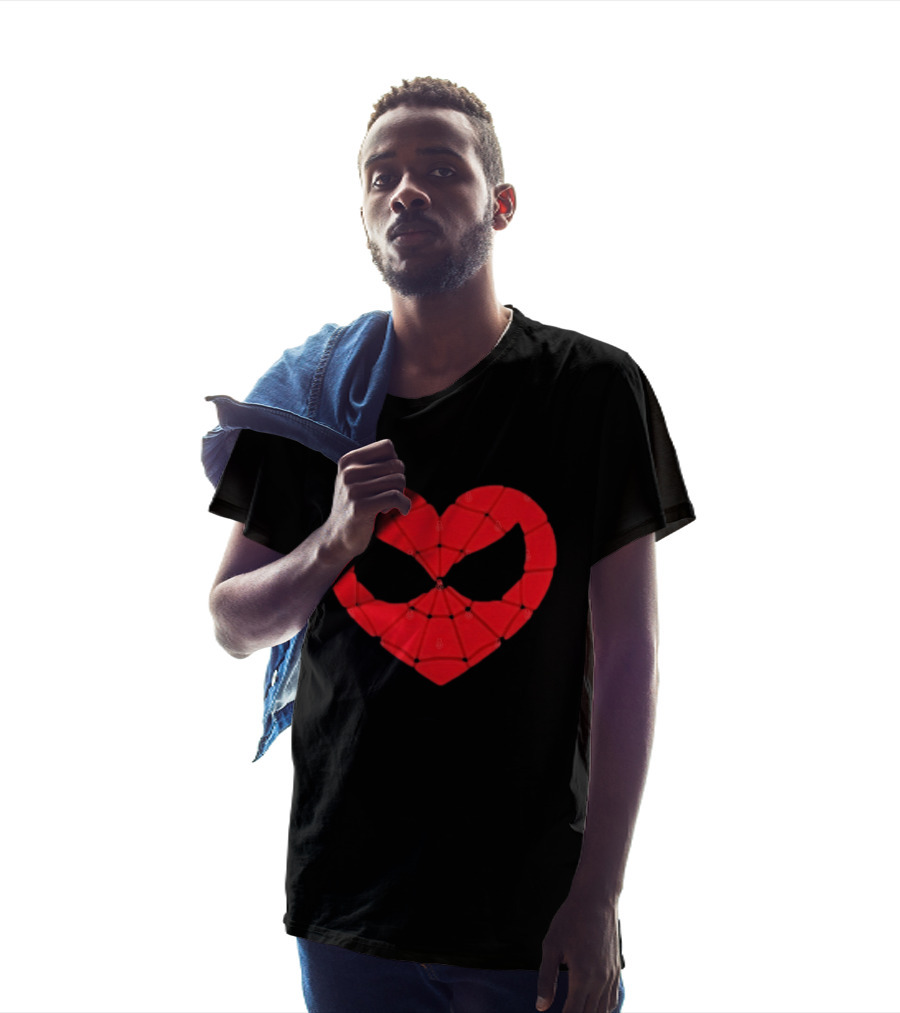 Spider Man Heart Web Mask Marvel Superhero T-Shirt