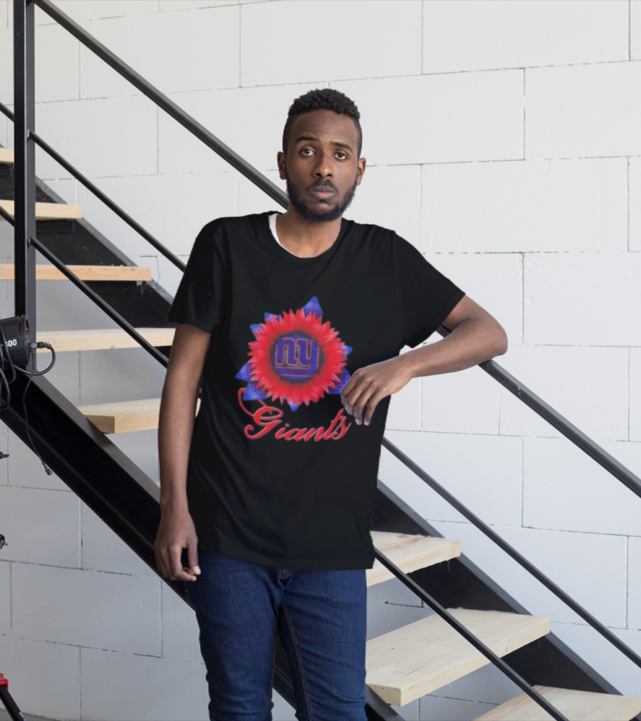 New York Giants Football Sunflower NY Giants T-Shirt