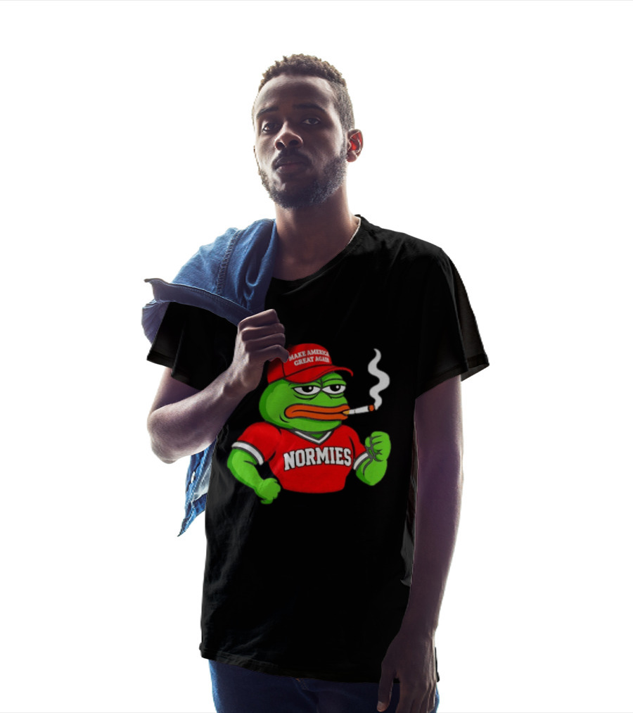 Pepe The Frog Smoking Wearing Normies Make America Great Again Red Hat T-Shirt