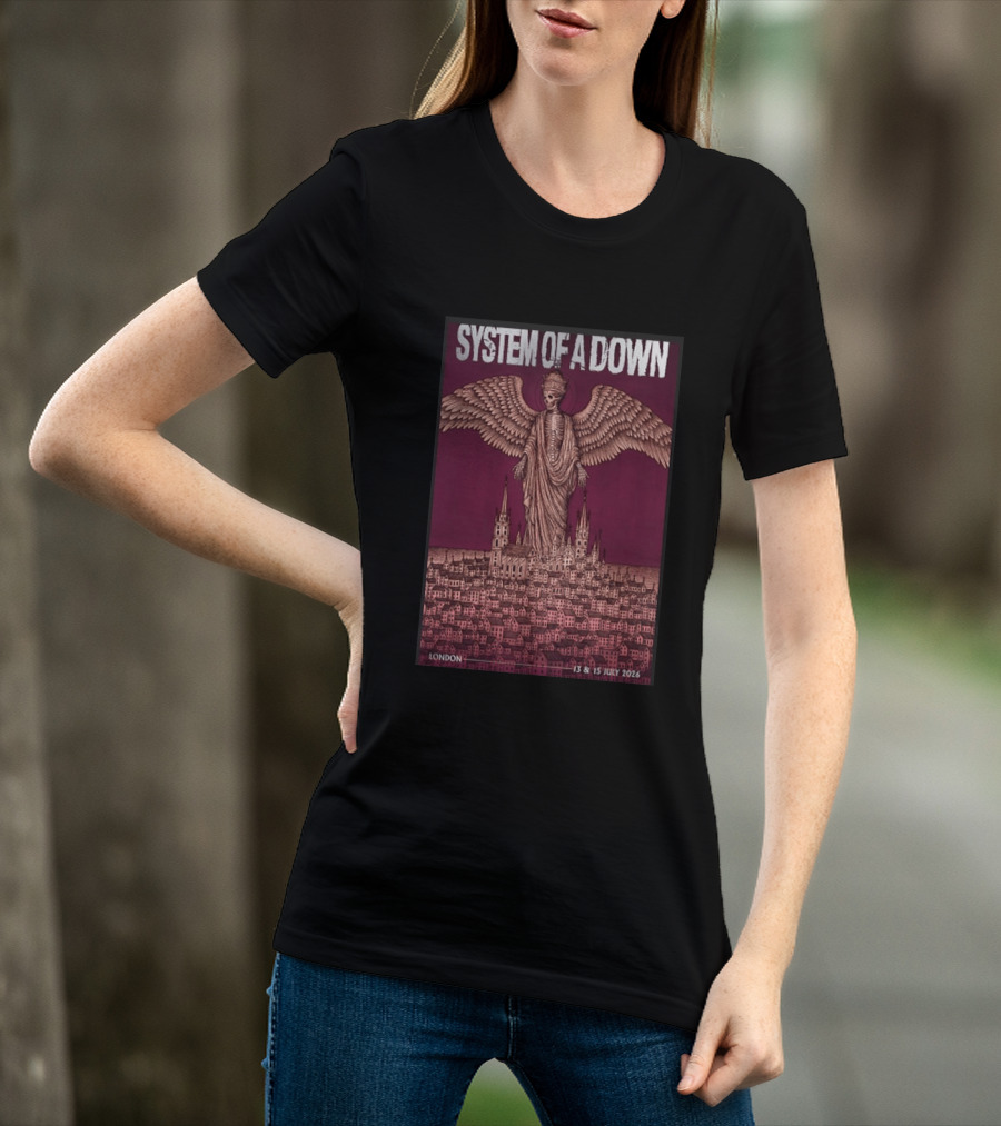 System Of A Down London Concert July 13 15 2026 Angel T-Shirt