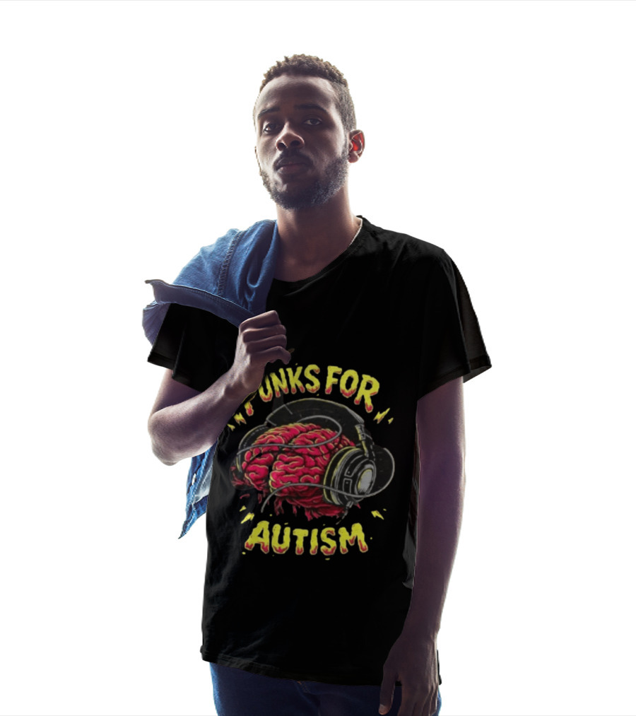 Punks For Autism Brain Headphones T-Shirt