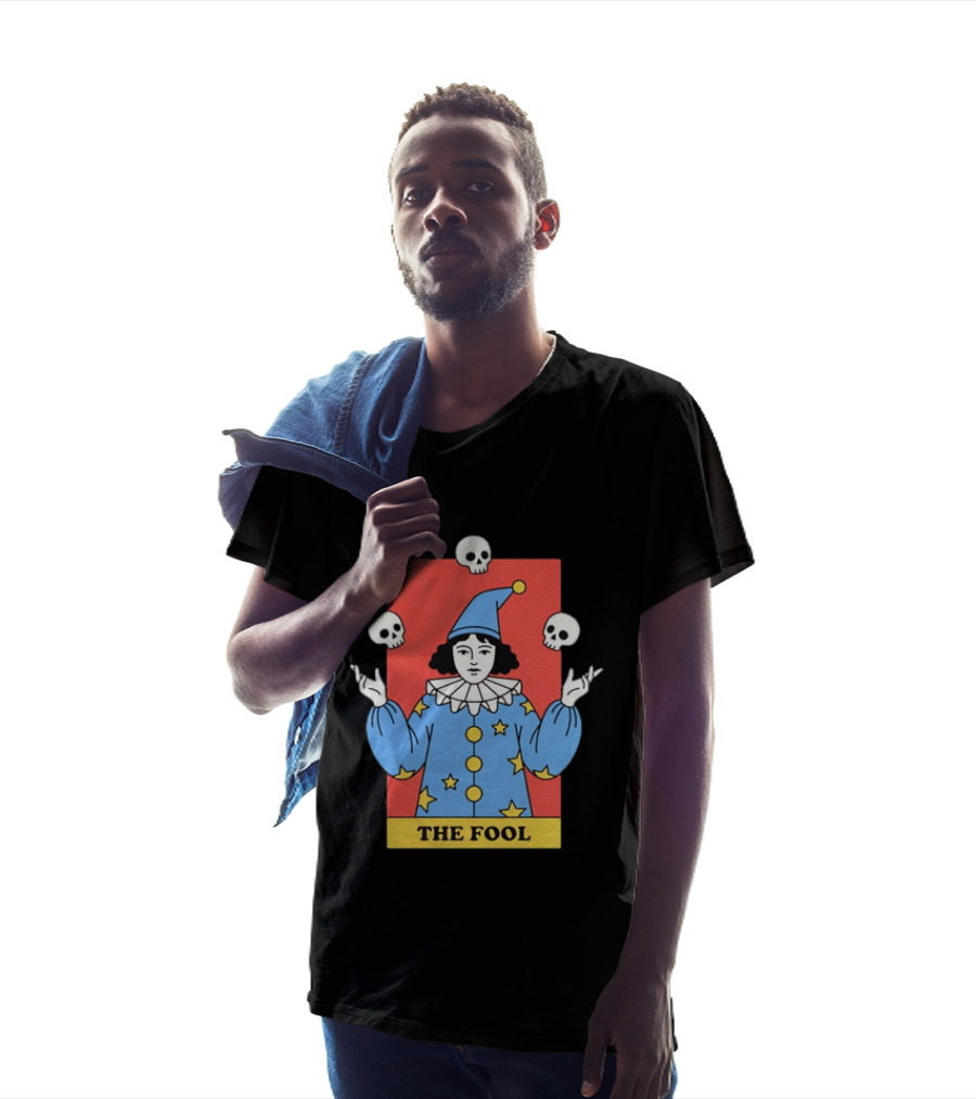 The Fool Tarot Card Jester Juggling Skulls Occult T-Shirt