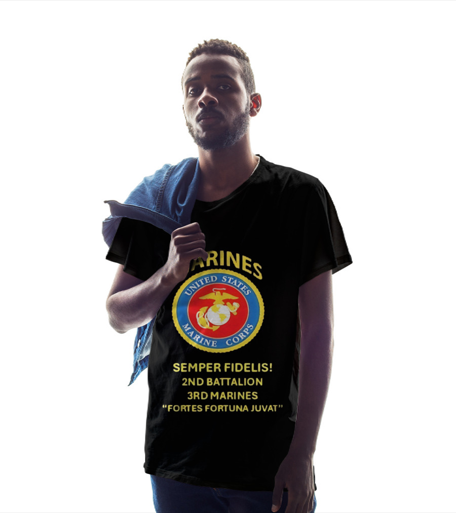United States Marine Corps 2nd Battalion 3rd Marines Semper Fidelis Fortes Fortuna Juvat T-Shirt