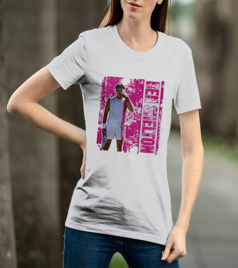 Ben Shelton Tennis Star Distressed Pink T-Shirt