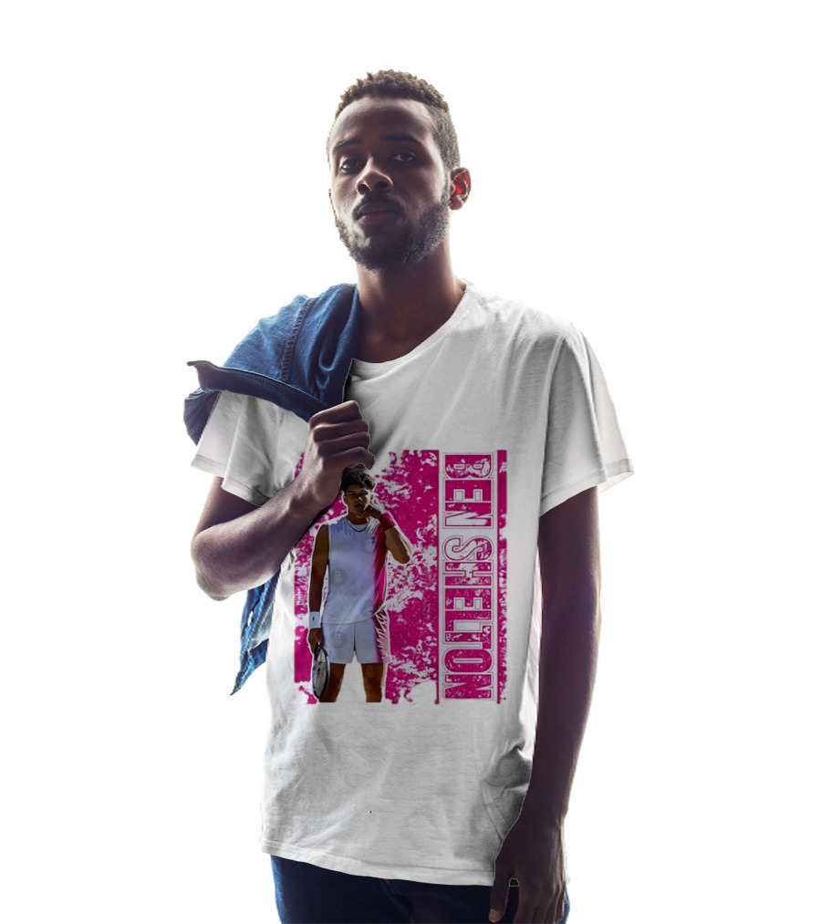 Ben Shelton Tennis Star Distressed Pink T-Shirt