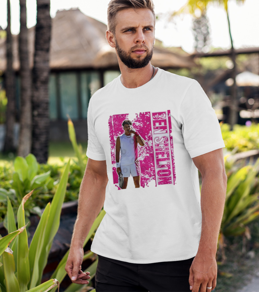 Ben Shelton Tennis Star Distressed Pink T-Shirt