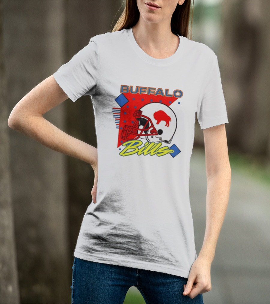 Buffalo Bills Football Helmet Retro 90s T-Shirt