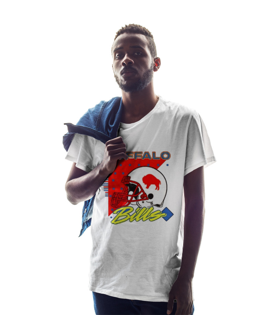 Buffalo Bills Football Helmet Retro 90s T-Shirt
