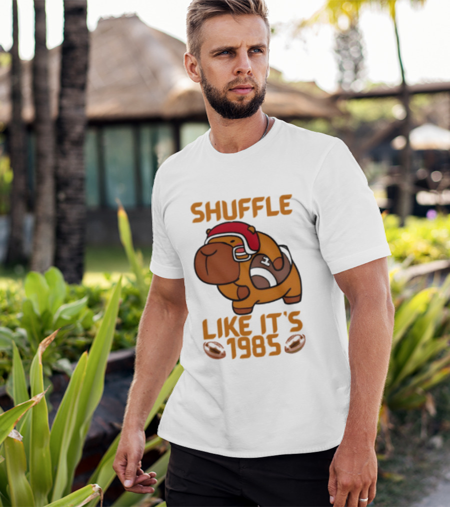 Shuffle Like It's 1985 Capybara With Headphones T-Shirt