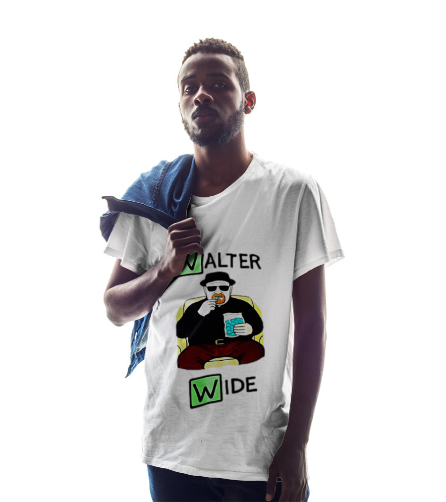 Walter Wide Breaking Bad Parody Green Letters Sitting Eating Blue Candy T-Shirt