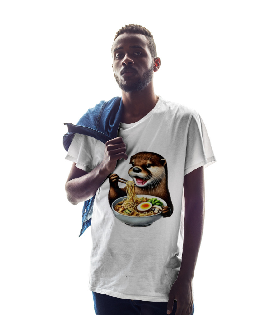 Trendy Otter Enjoying Ramen Bowl Meme T-Shirt