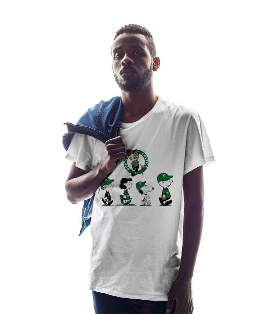 Peanuts Characters Boston Celtics Basketball Sports T-Shirt