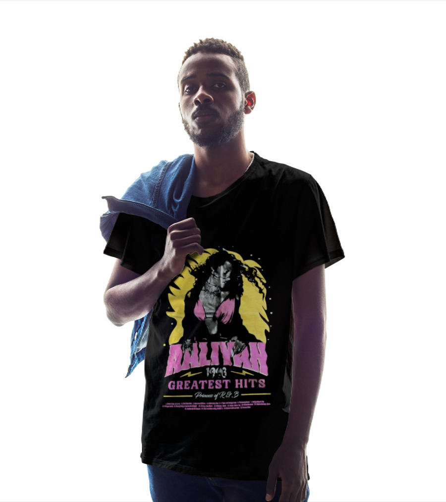 Aaliyah 1996 Greatest Hits Yellow And Pink Fashion T-Shirt