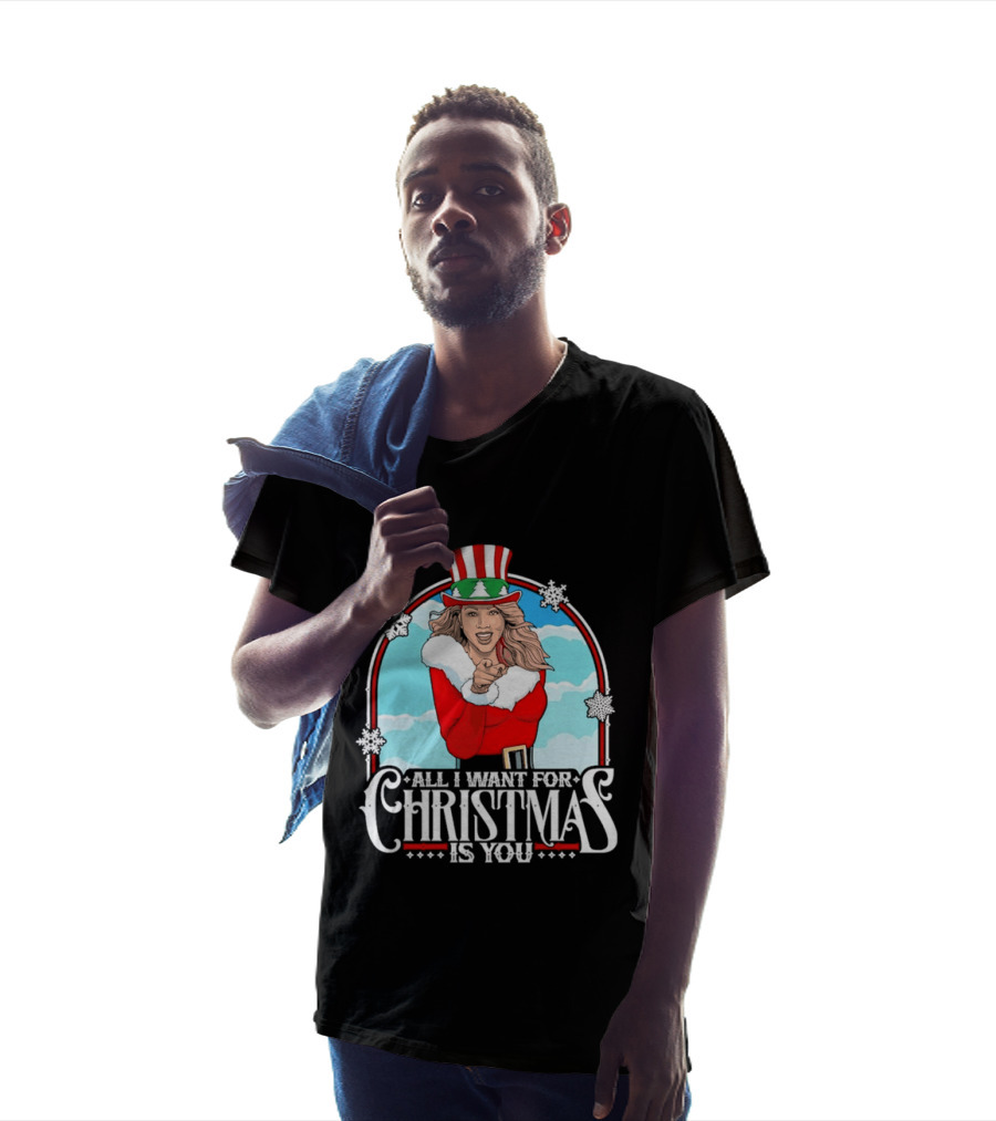 All I Want For Christmas Is You Mariah Carey Santa Christmas Music Holiday T-Shirt