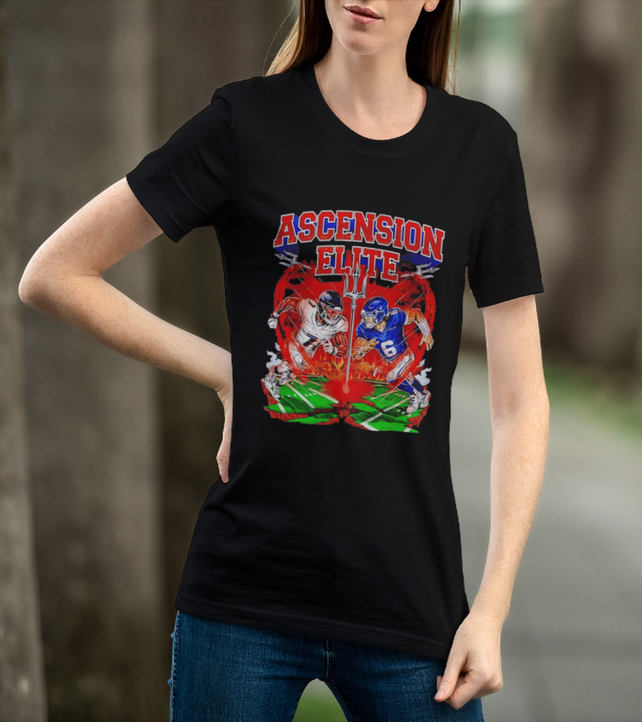 Ascension Elite Football Players Trident Fire Field Face Off T-Shirt