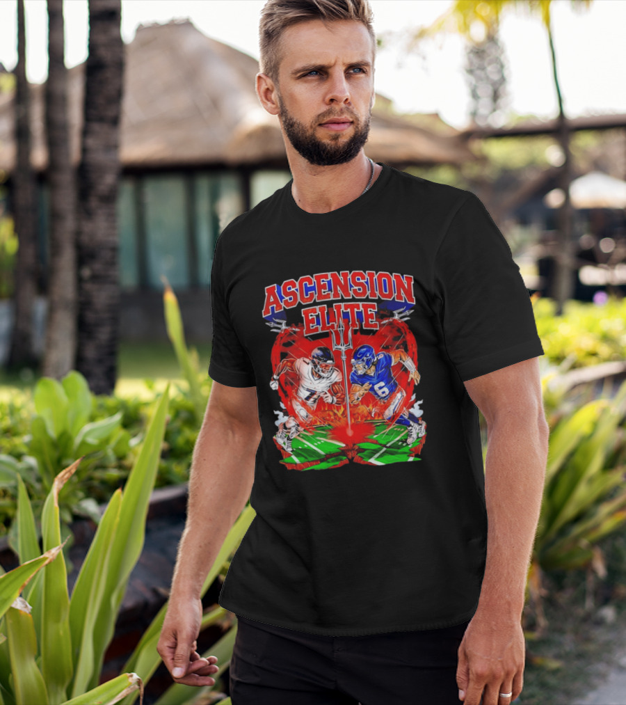 Ascension Elite Football Players Trident Fire Field Face Off T-Shirt