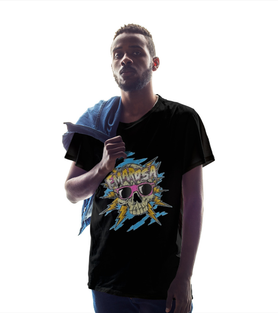 Emarosa Skull With Sunglasses And Lightning Burst T-Shirt