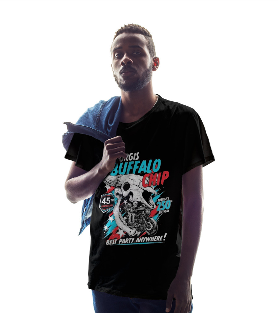 Sturgis Buffalo Chip 45th Anniversary Best Party Anywhere America's 250th Birthday T-Shirt