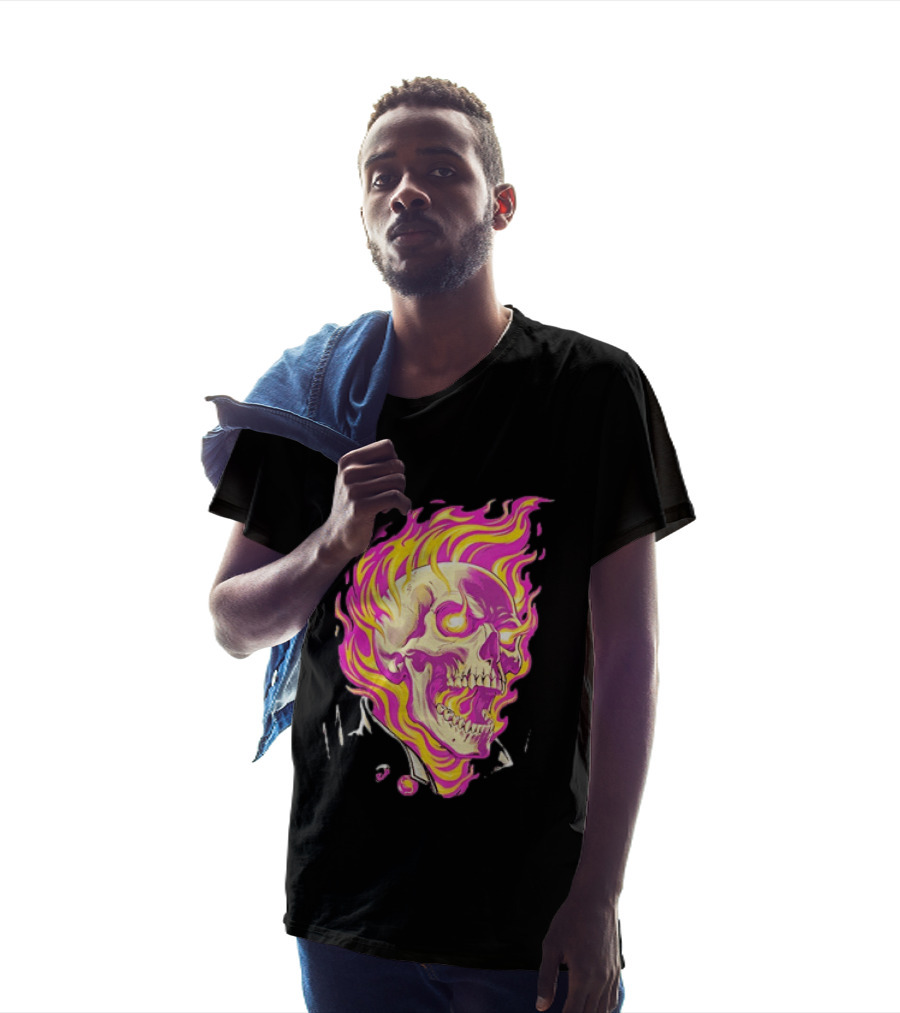 Ghost Rider Flaming Skull Marvel Fire Blaze T-Shirt