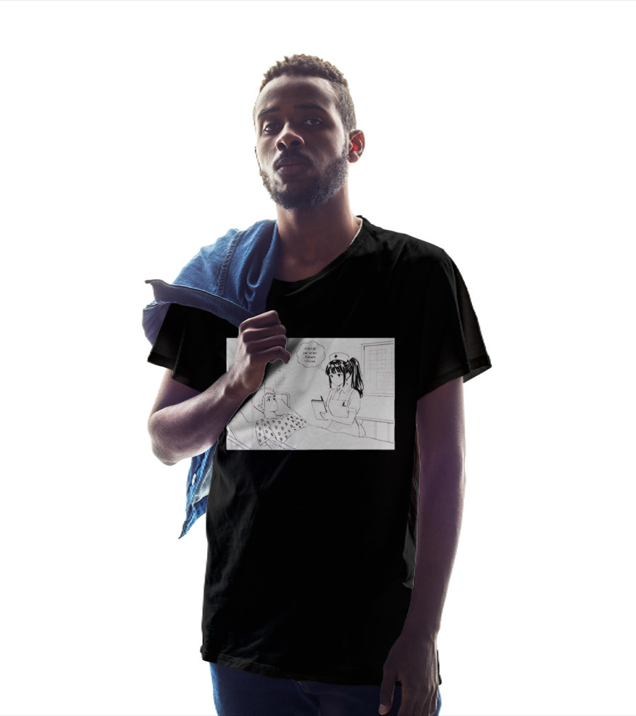 Nurse Manga Style Hospital Scene With Patient And IV Drip T-Shirt