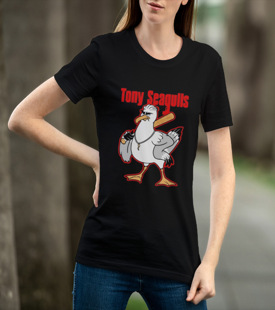 Tony Seagulls Mobster Bird Seagull Mafia T-Shirt