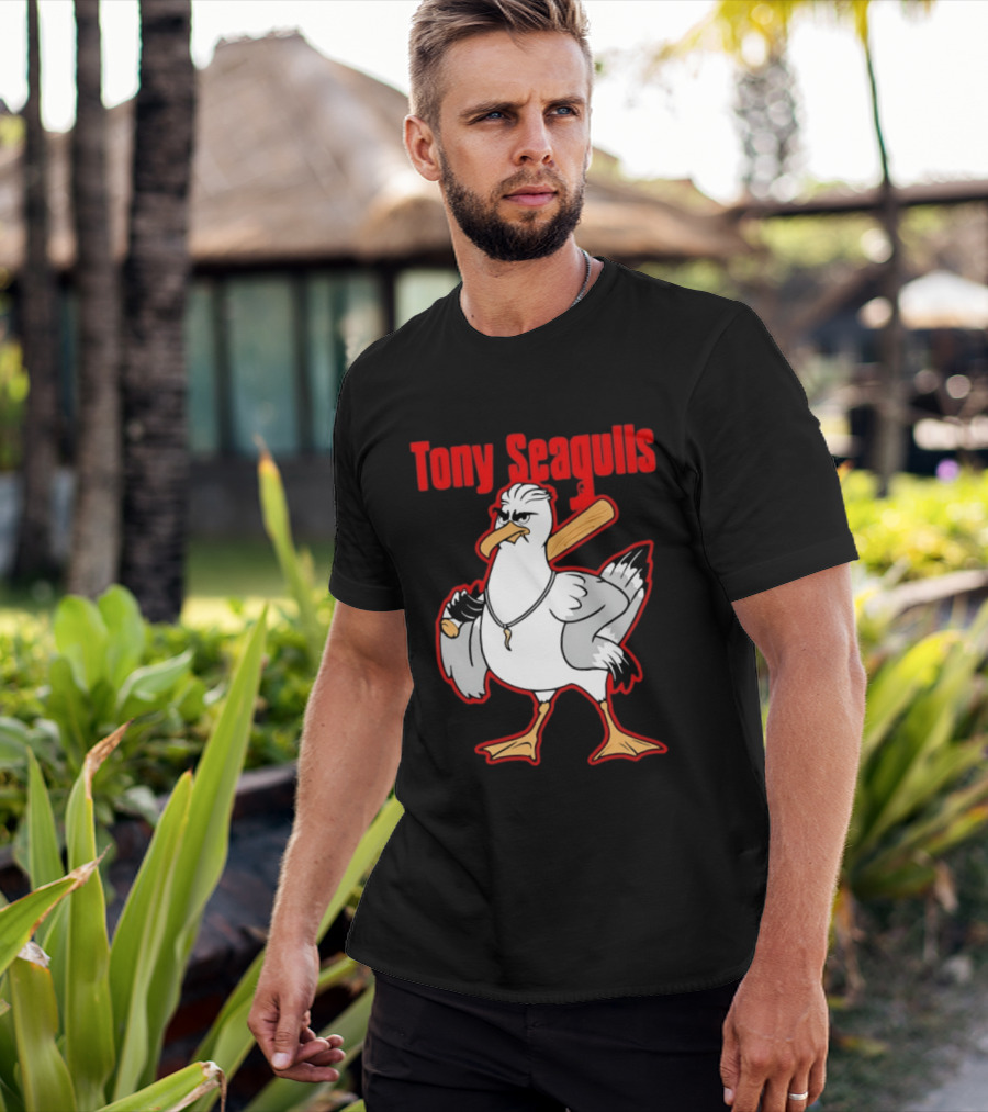 Tony Seagulls Mobster Bird Seagull Mafia T-Shirt
