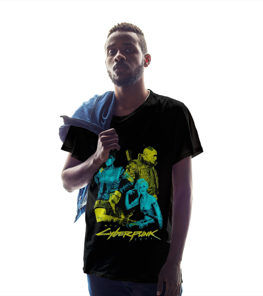 Cyberpunk 2077 Characters And Logo Video Game Merchandise T-Shirt
