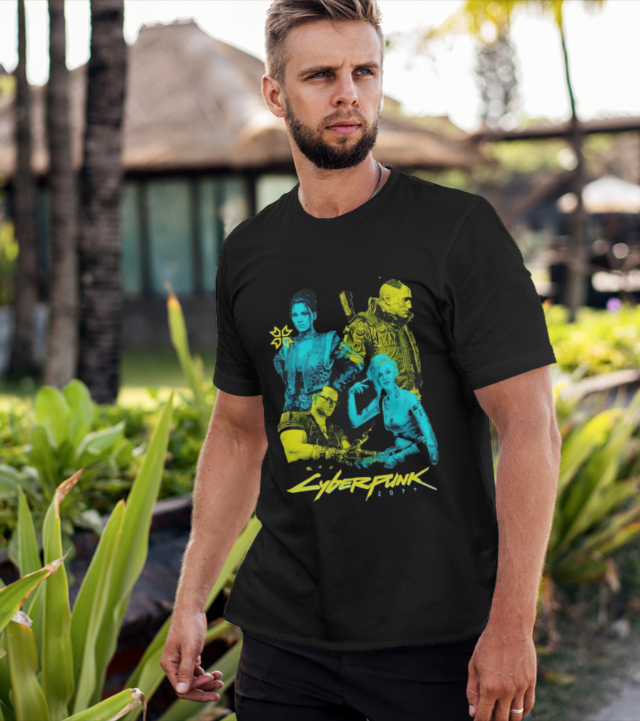 Cyberpunk 2077 Characters And Logo Video Game Merchandise T-Shirt