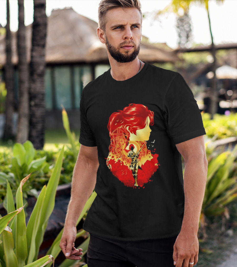 Paintress Expeditioner Red Haired Warrior Emblem 33 Discovery T-Shirt