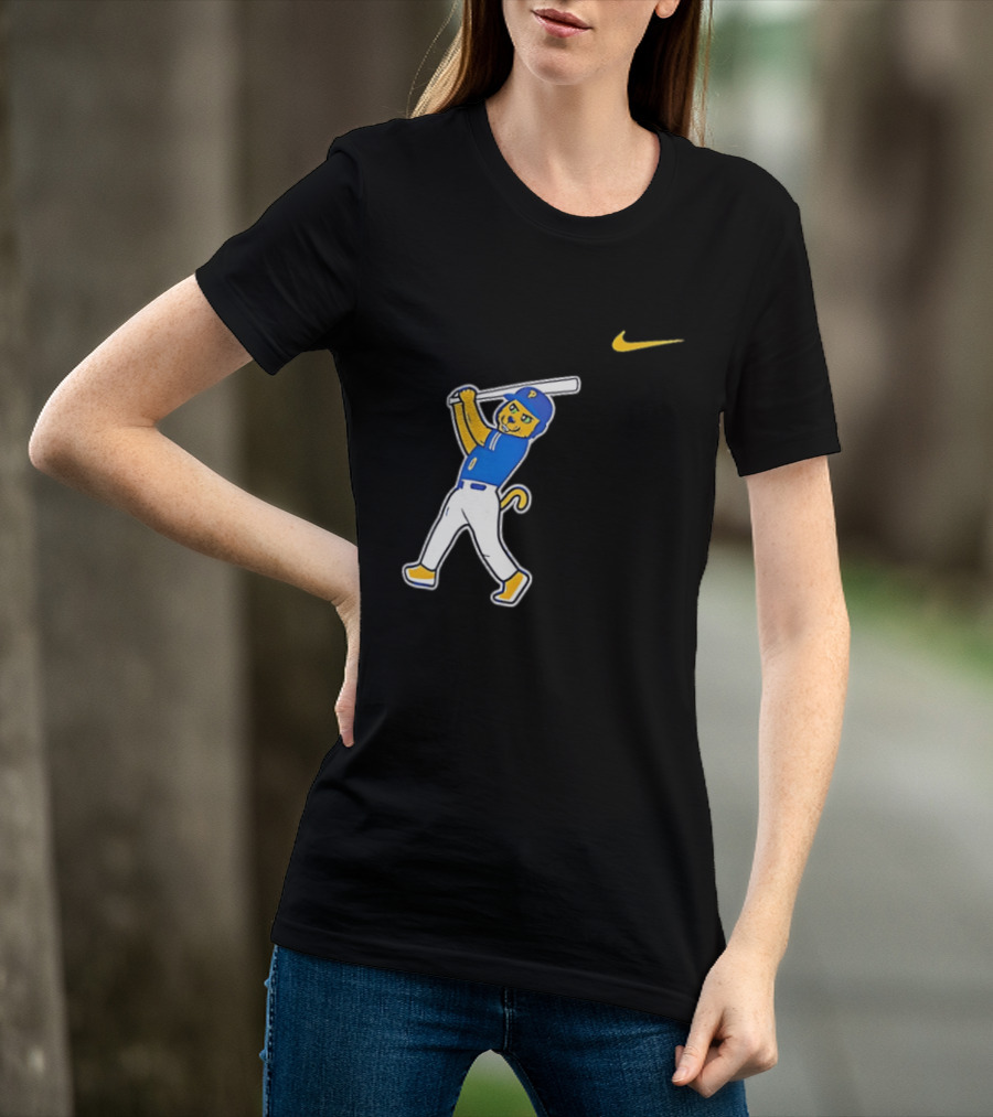 Pittsburgh Panthers Baseball Cartoon Mascot Batter Nike Sportswear T-Shirt