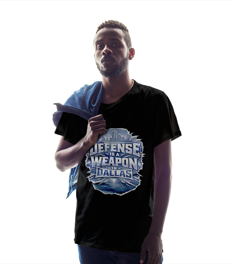 Defense Is A Weapon Dallas Football Skyline T-Shirt