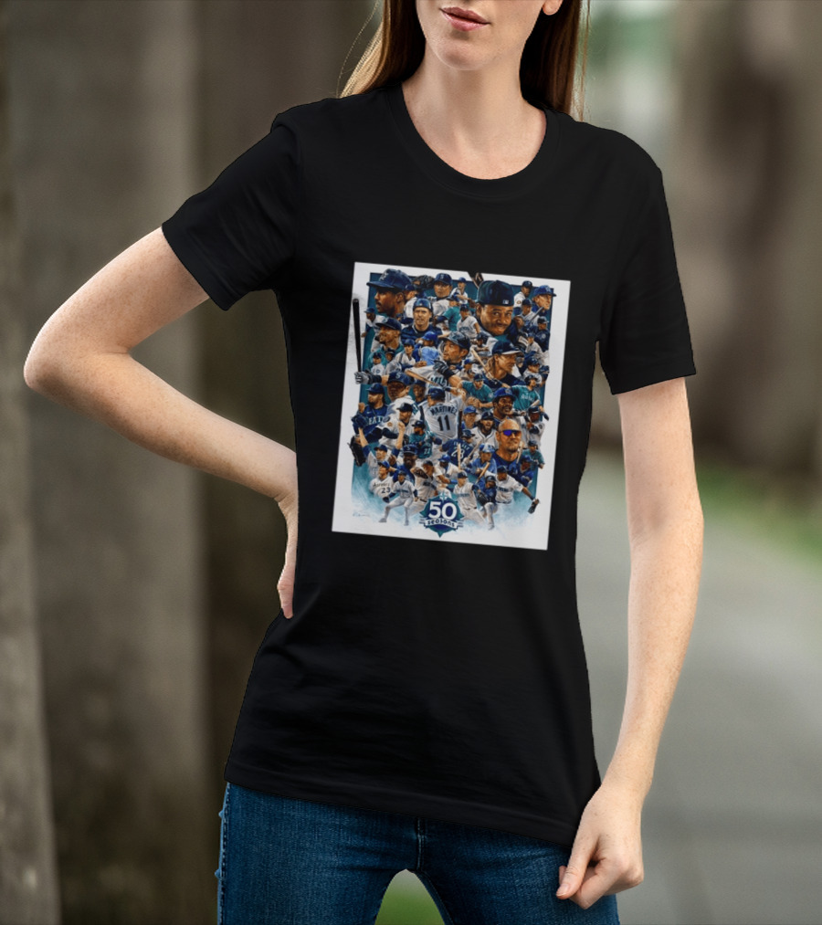 50 Seasons Presenting The Greatest Mariners Players Of All Time T-Shirt