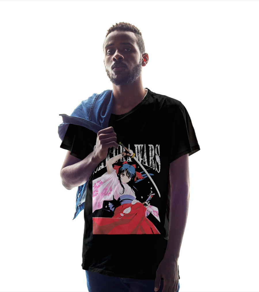 Sakura Wars Distressed Anime Samurai Girl With Katana T-Shirt