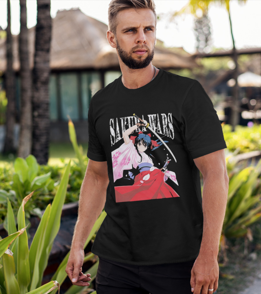Sakura Wars Distressed Anime Samurai Girl With Katana T-Shirt